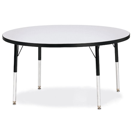 Jonti-Craft Berries Round Activity Table, 48 in. Diameter, A-height, Freckled Gray/Black/Black 6433JCA180